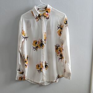 A.L.C Silk Calder Floral Buttondown Blouse Size 0